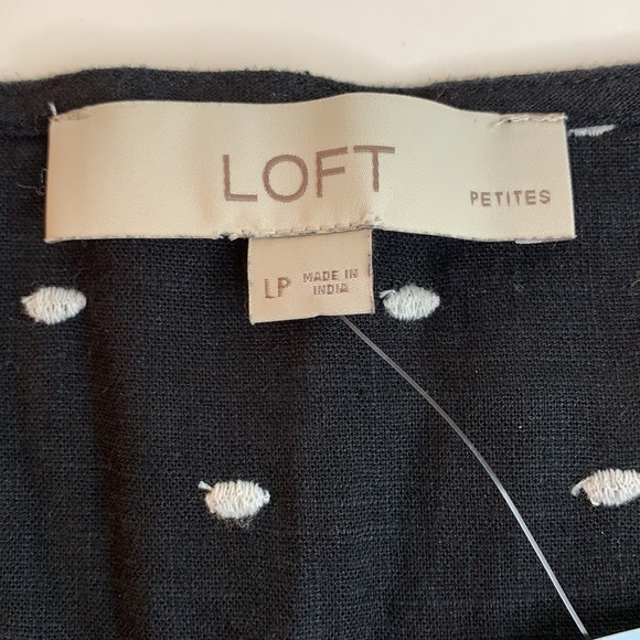 Loft Women’s Black and White Embroidered Dot Shirt - Picture 7 of 11